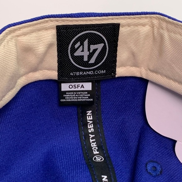 Atlanta Braves Cooperstown '47 Hitch Snapback Hat Royal Blue Adjustable New - Picture 7 of 8